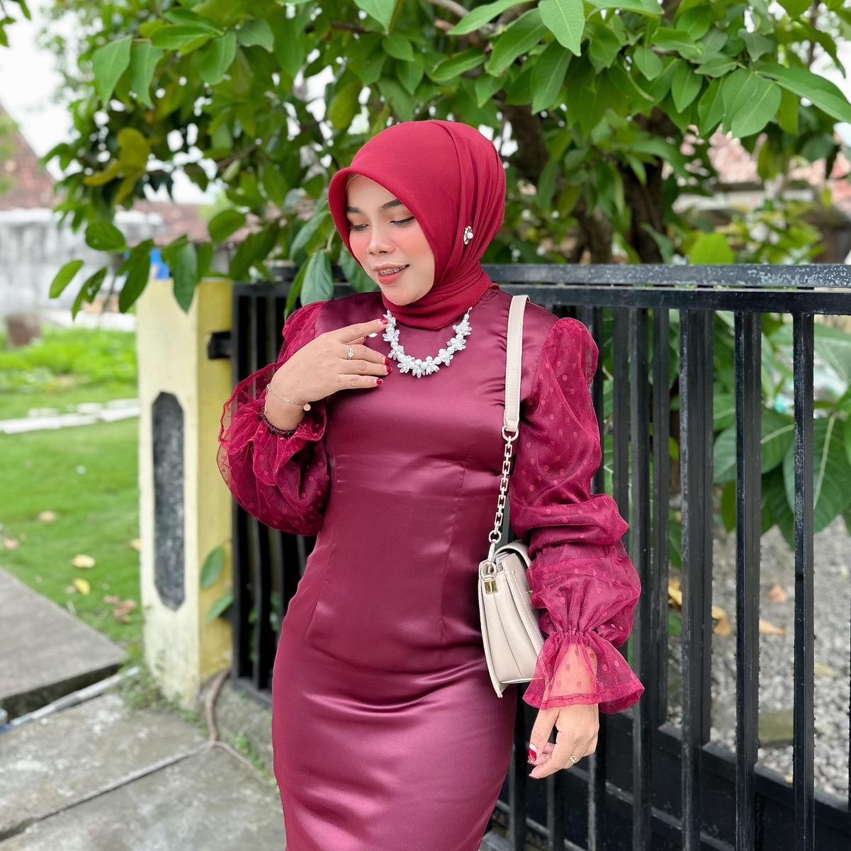 Zirra Dress Kondangan By Dwiwarna Gaun Muslim Nyaman Panjang