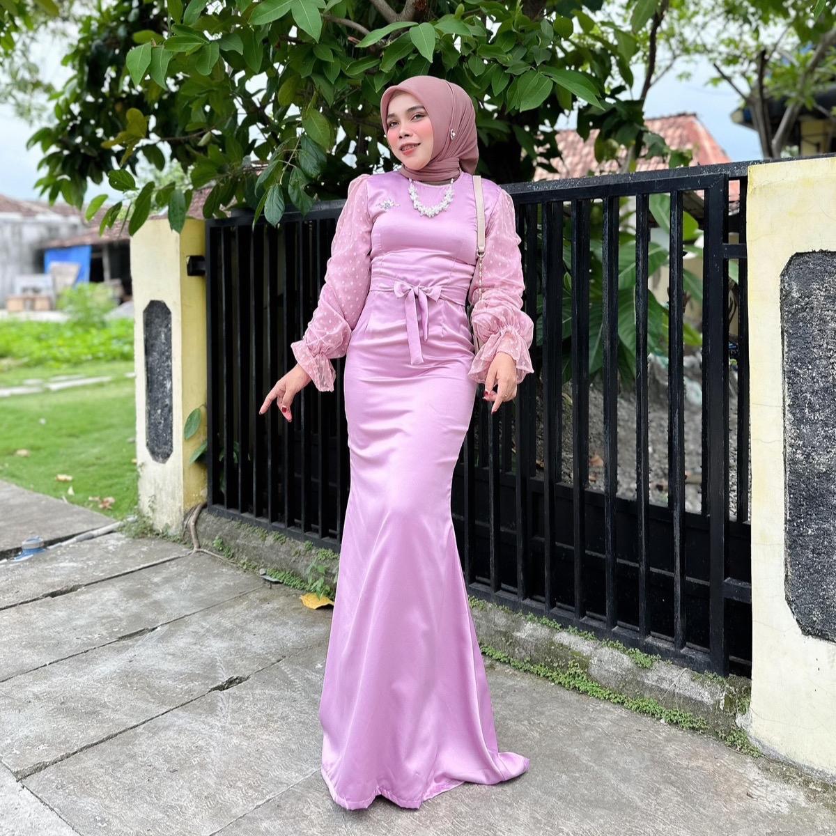 Zirra Dress Kondangan By Dwiwarna Gaun Muslim Nyaman Panjang