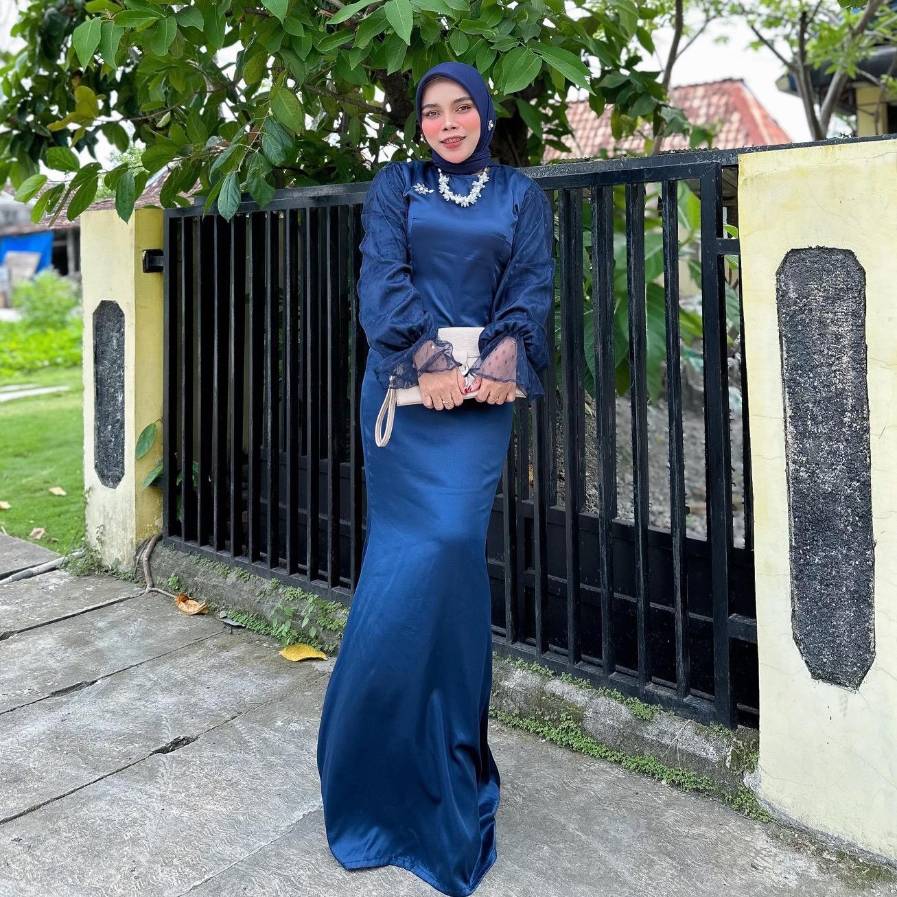 Zirra Dress Kondangan By Dwiwarna Gaun Muslim Nyaman Panjang