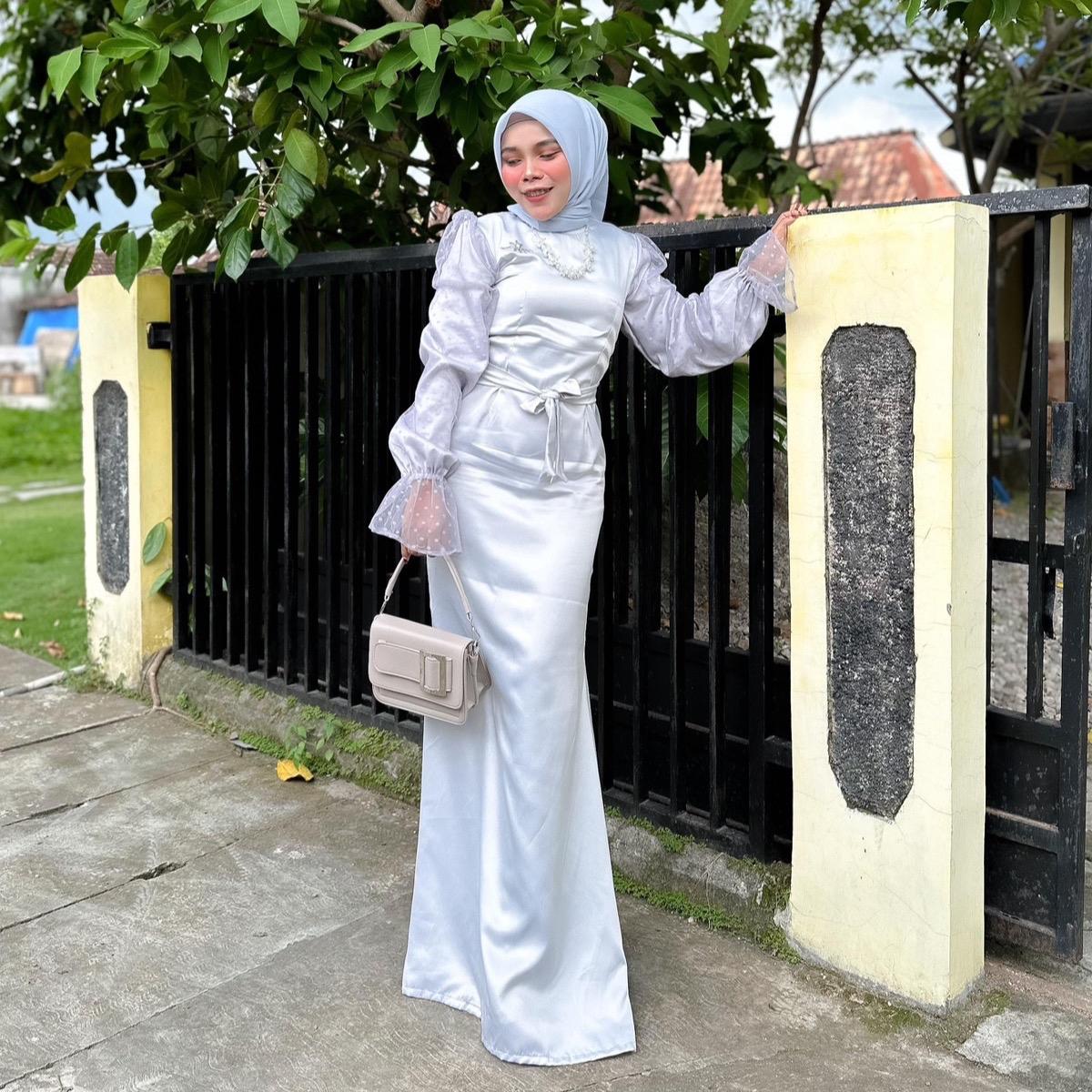 Zirra Dress Kondangan By Dwiwarna Gaun Muslim Nyaman Panjang