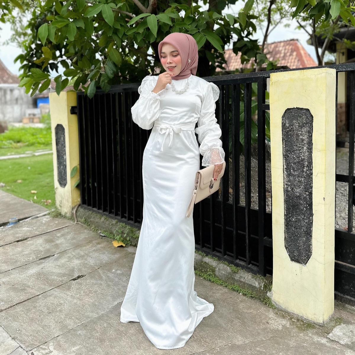 Zirra Dress Kondangan By Dwiwarna Gaun Muslim Nyaman Panjang