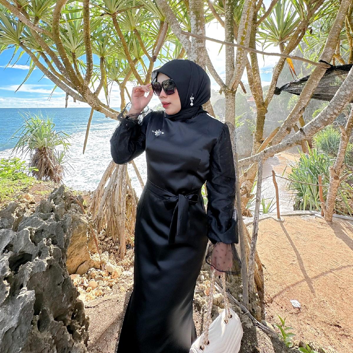 Zirra Dress Kondangan By Dwiwarna Gaun Muslim Nyaman Panjang