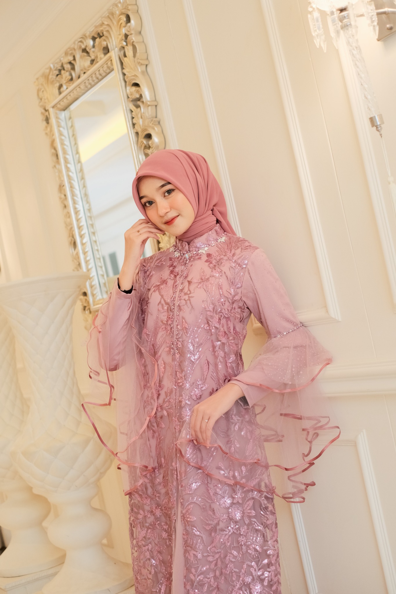Shaffiya Dress Lebaran Ekslusif Brukat Tile Sugar by Dwiwarna