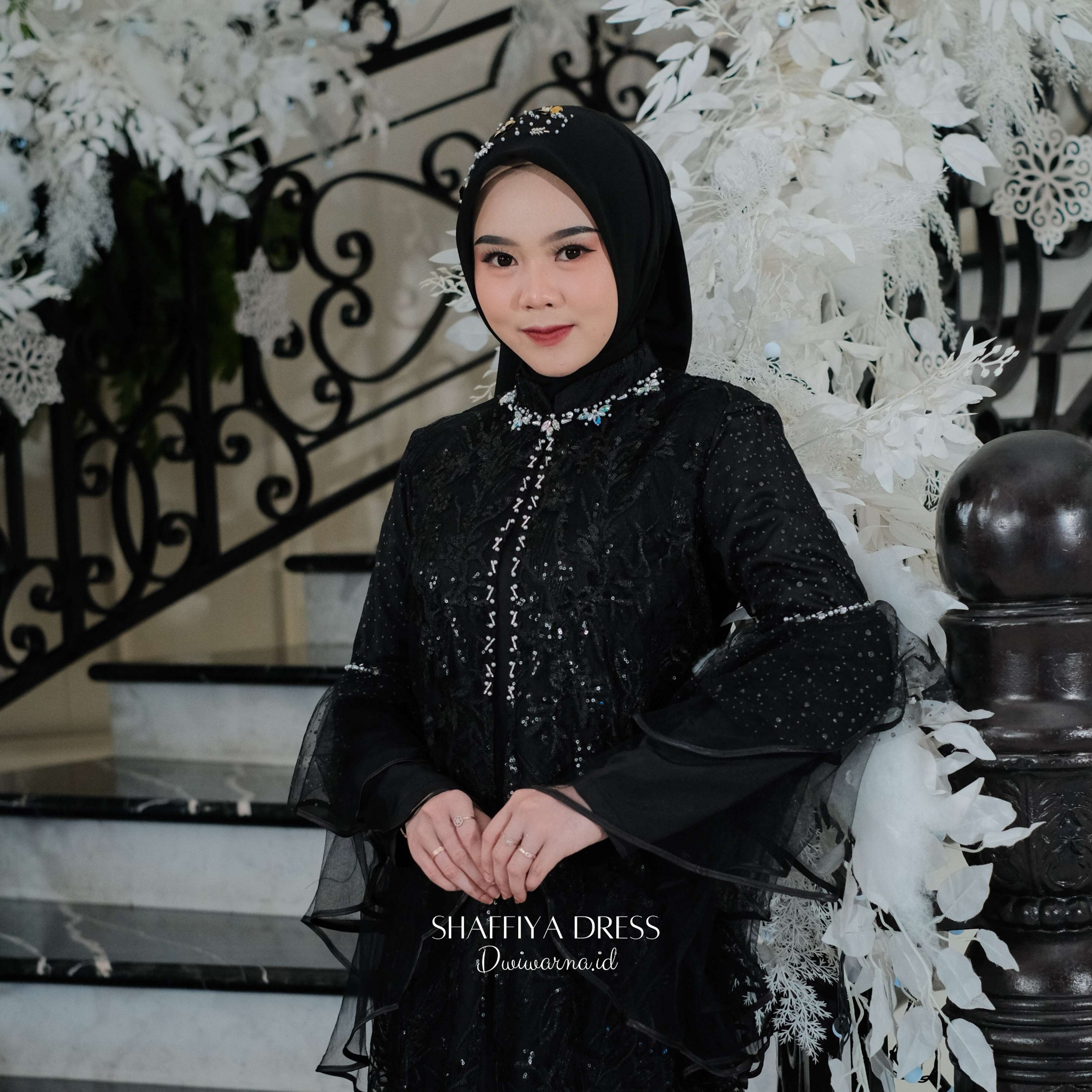Shaffiya Dress Lebaran Ekslusif Brukat Tile Sugar by Dwiwarna