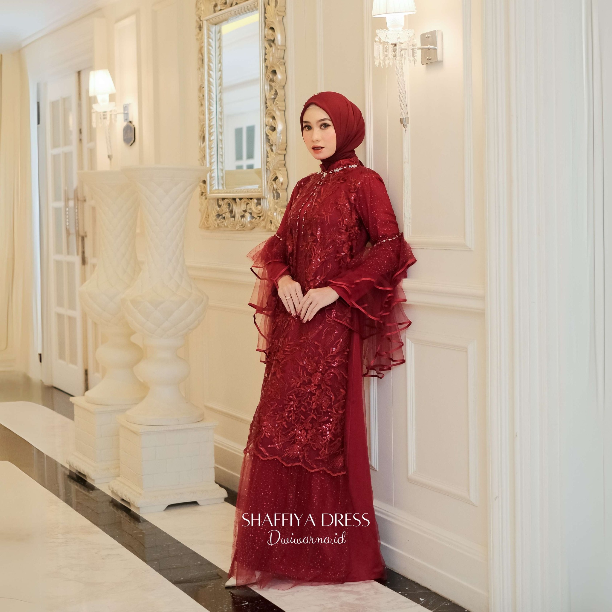 Shaffiya Dress Lebaran Ekslusif Brukat Tile Sugar by Dwiwarna