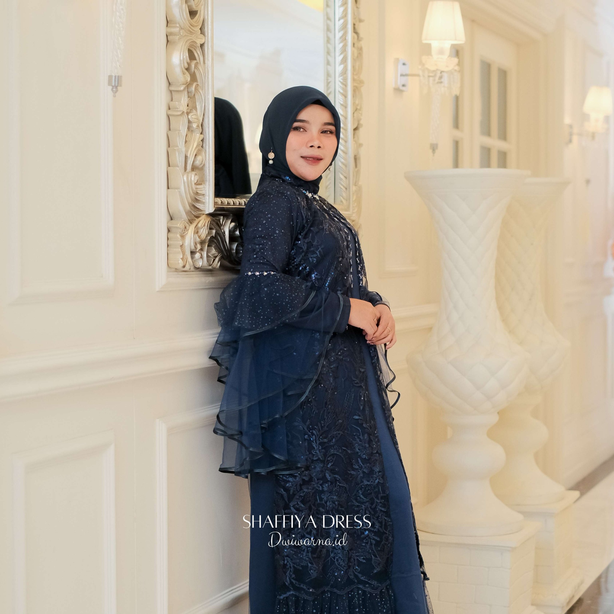 Shaffiya Dress Lebaran Ekslusif Brukat Tile Sugar by Dwiwarna