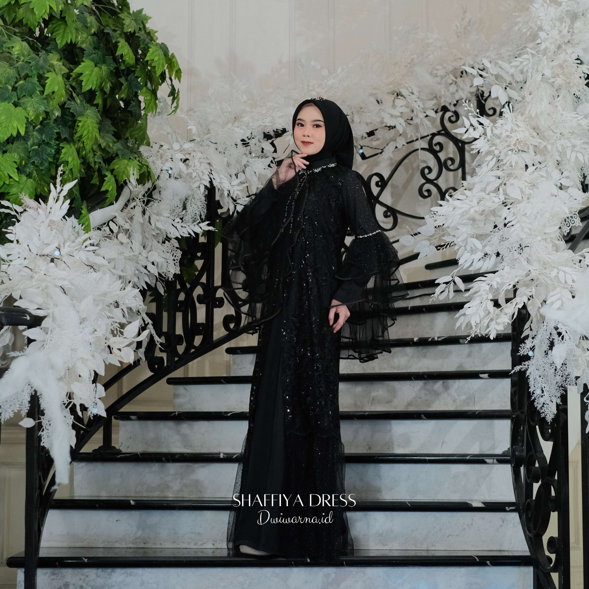 Shaffiya Dress Lebaran Ekslusif Brukat Tile Sugar by Dwiwarna