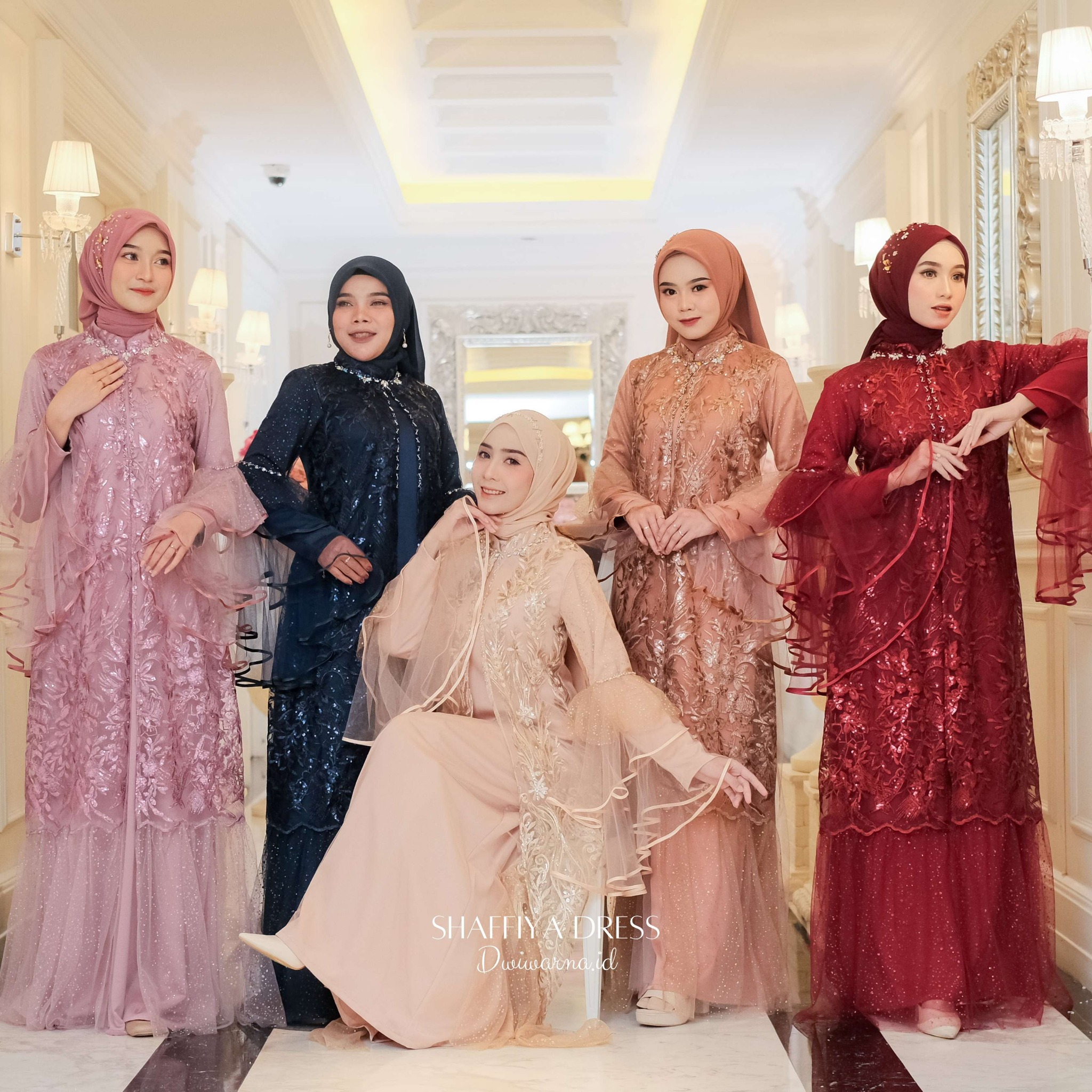Shaffiya Dress Lebaran Ekslusif Brukat Tile Sugar by Dwiwarna