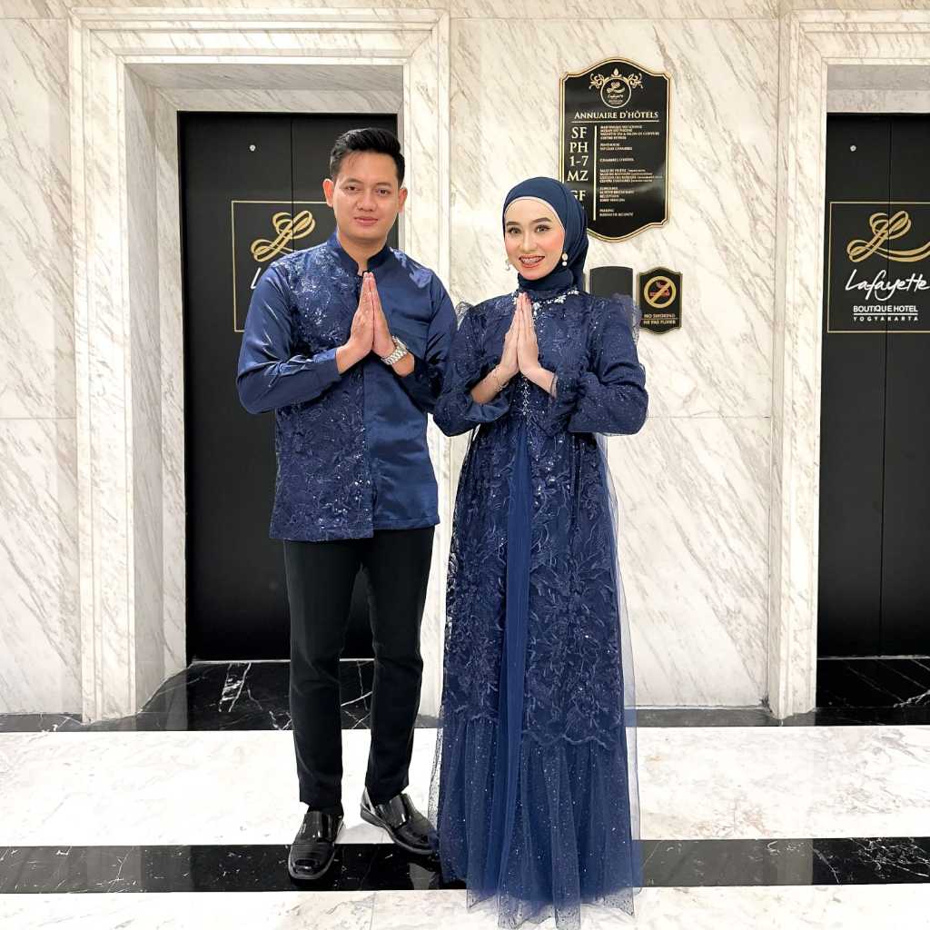 Hasyaniyya Dress Lebaran Ekslusif Brukat Tile Sugar Elegant Simpel by Dwiwarna