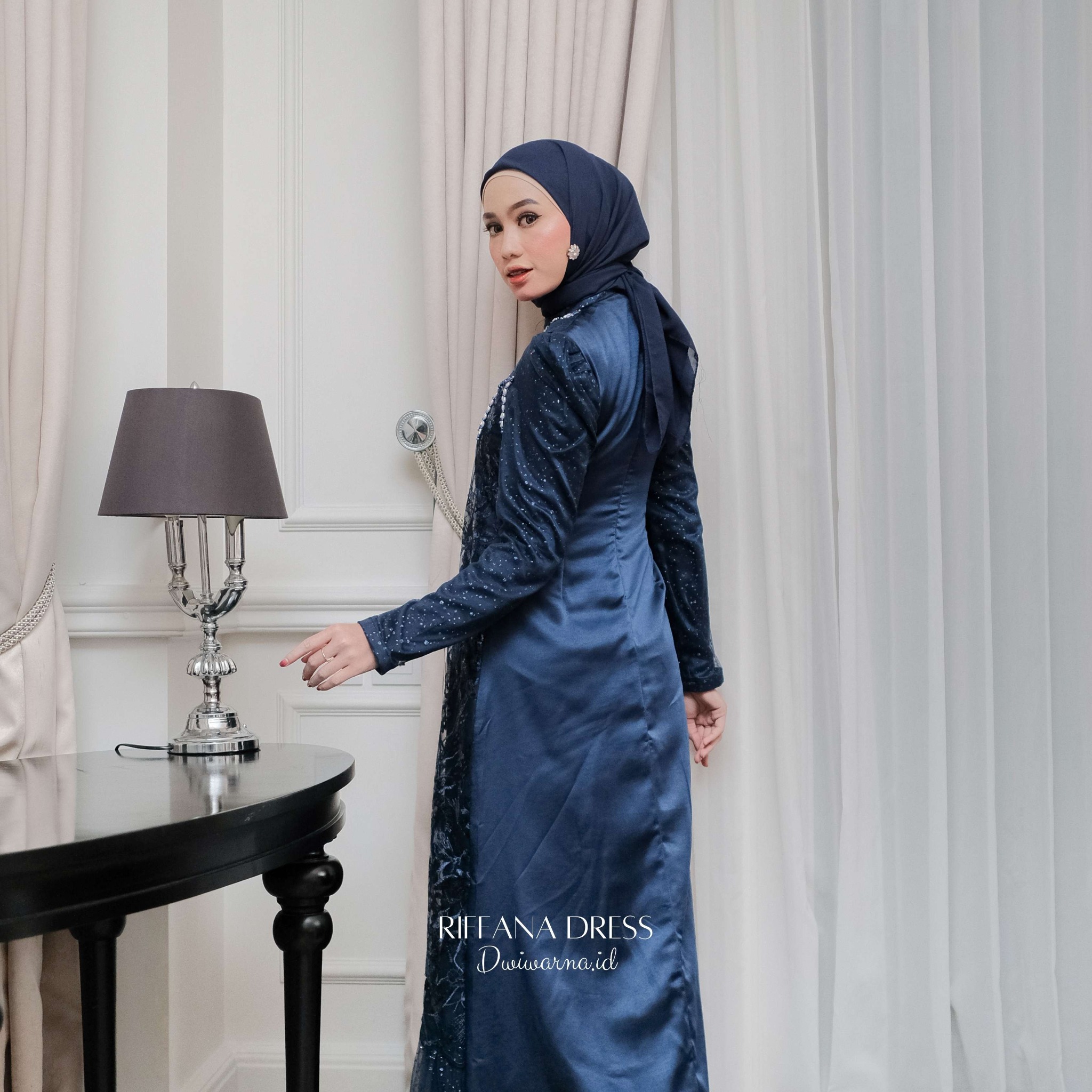 Riffana Dress Lebaran Ekslusif Brukat Tile Sugar by Dwiwarana