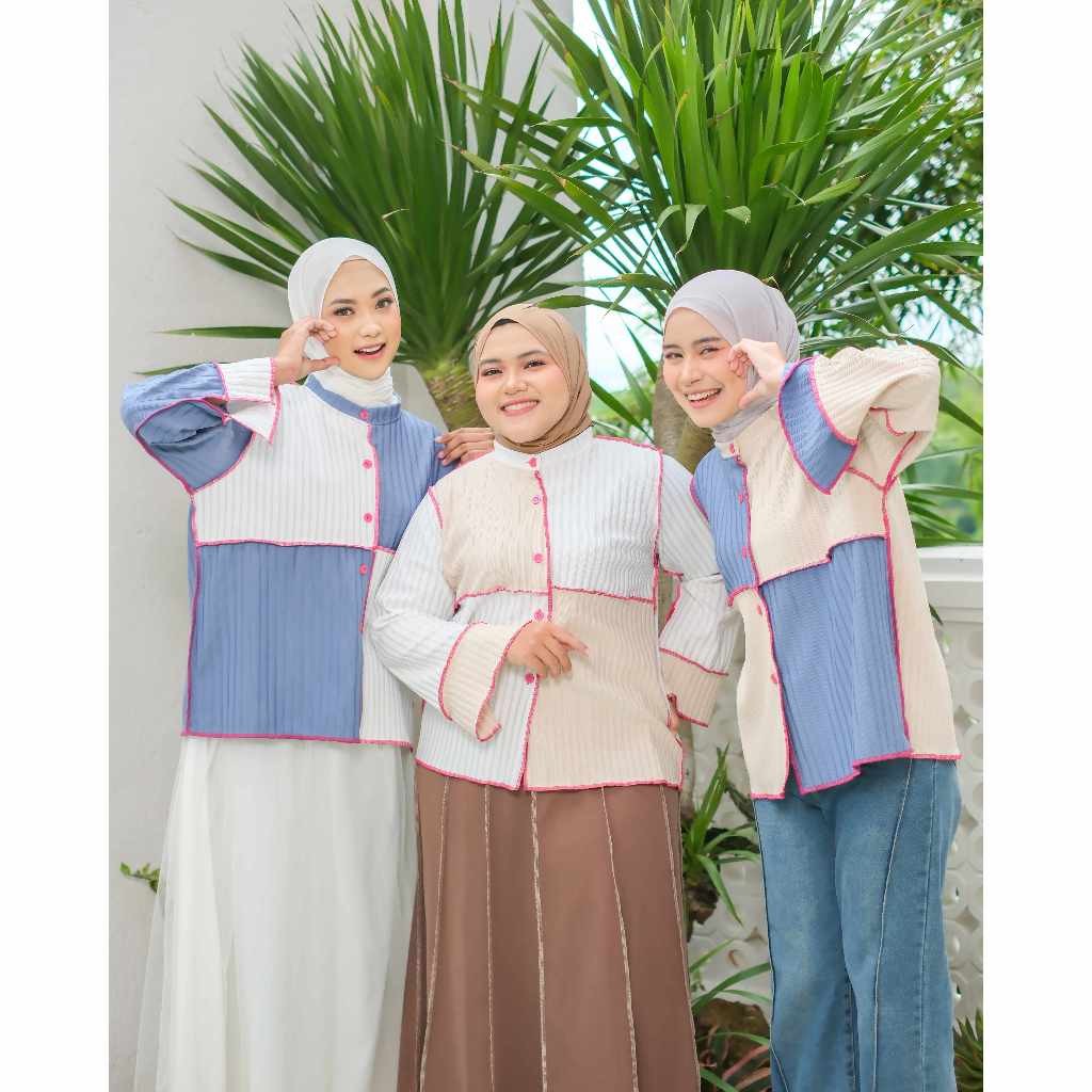 Sherly Top Knit Oversize - Atasan Wanita Kekinian - Outer Knit Lengan Panjang