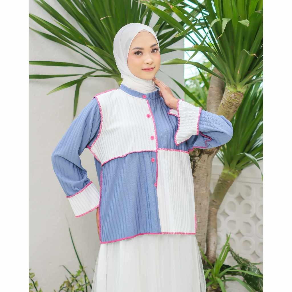 Sherly Top Knit Oversize - Atasan Wanita Kekinian - Outer Knit Lengan Panjang
