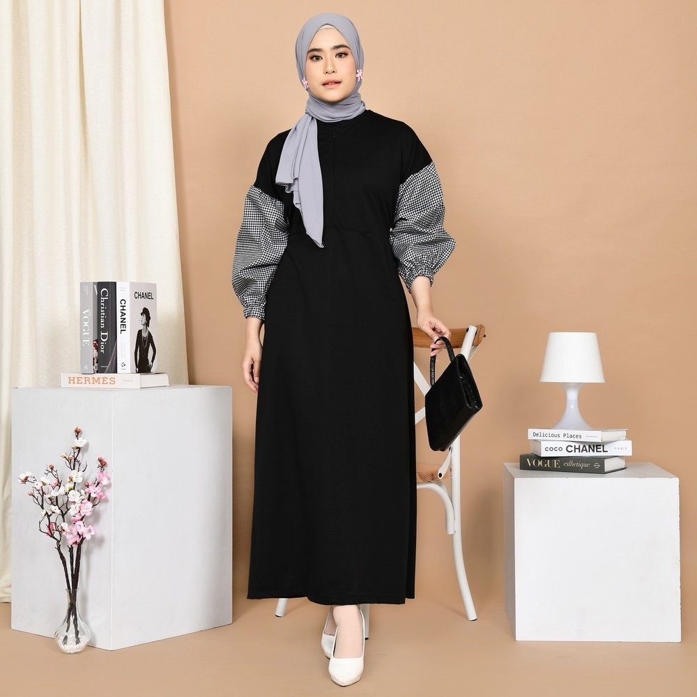 Mybamus Sena Mix Square Dress Black M15928 R21S1