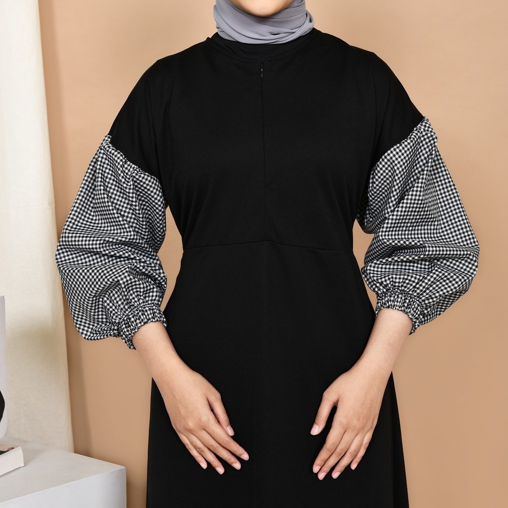 Mybamus Sena Mix Square Dress Black M15928 R21S1