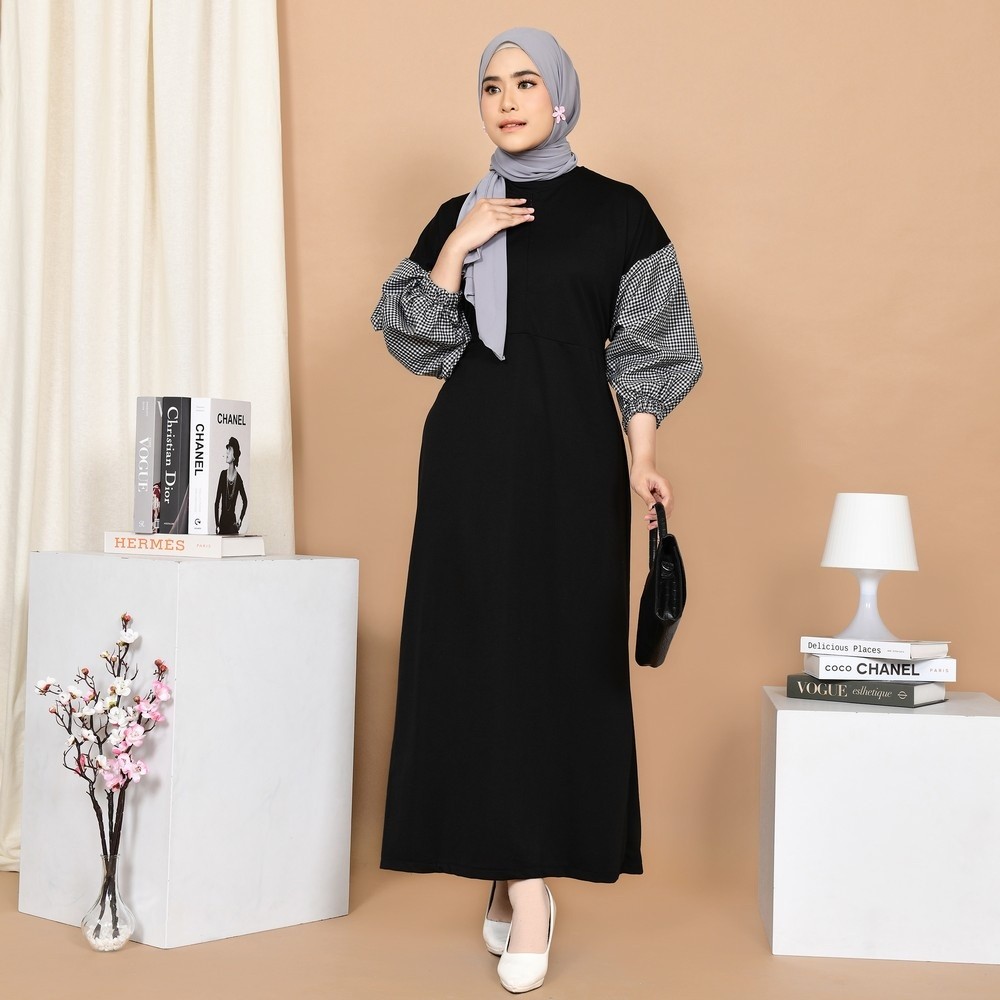 Mybamus Sena Mix Square Dress Black M15928 R21S1