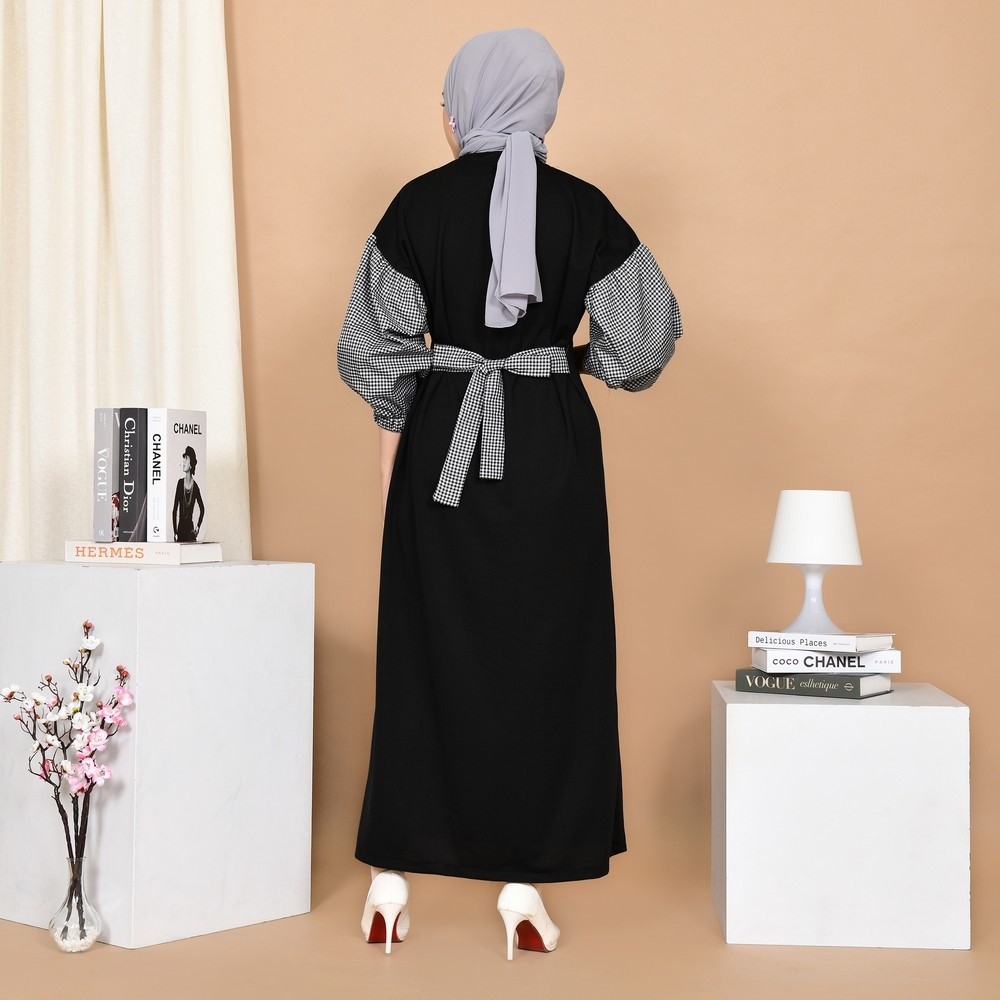 Mybamus Sena Mix Square Dress Black M15928 R21S1