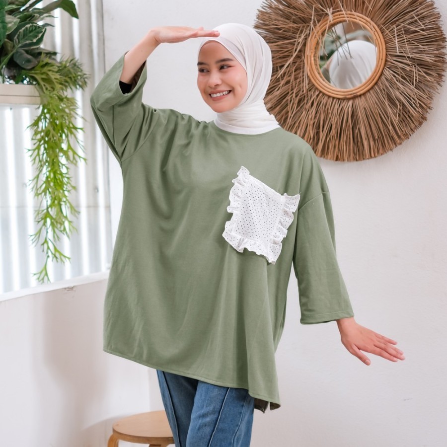 Mybamus Olin Oversize Tops - Kaos Bigsize - Atasan Oversize Wanita