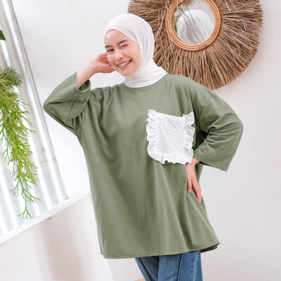 Mybamus Olin Oversize Tops - Kaos Bigsize - Atasan Oversize Wanita