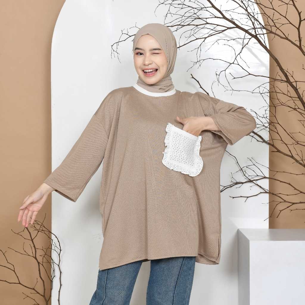 Mybamus Olin Oversize Tops - Kaos Bigsize - Atasan Oversize Wanita