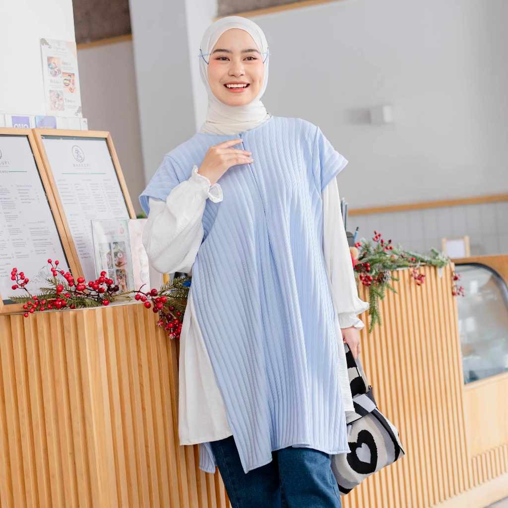 Gemma Two In One Tunic - Atasan Muslim Wanita - Atasan Wanita Lengan Panjang - Blouse Kekinian