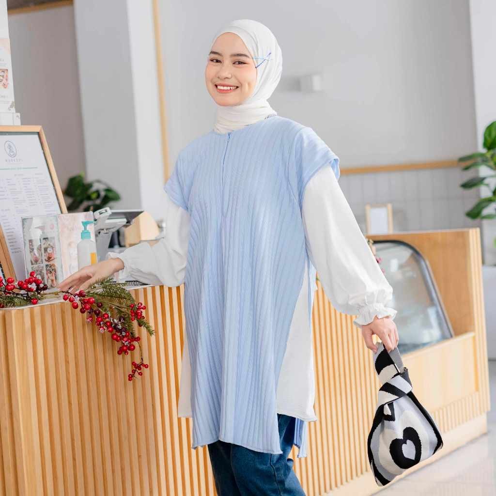Gemma Two In One Tunic - Atasan Muslim Wanita - Atasan Wanita Lengan Panjang - Blouse Kekinian