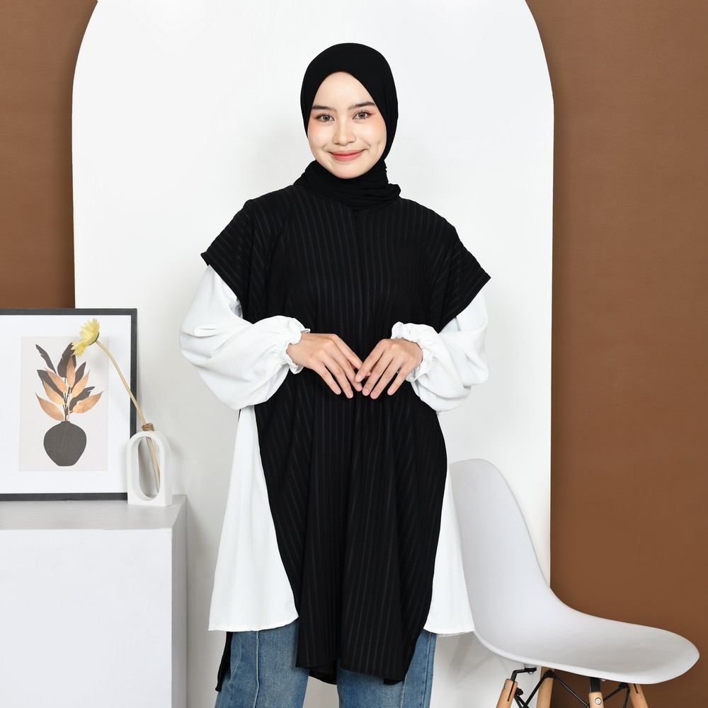 Gemma Two In One Tunic - Atasan Muslim Wanita - Atasan Wanita Lengan Panjang - Blouse Kekinian