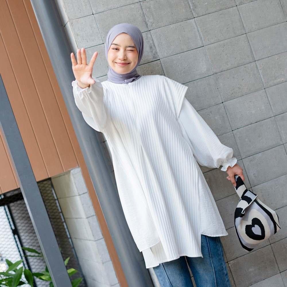 Gemma Two In One Tunic - Atasan Muslim Wanita - Atasan Wanita Lengan Panjang - Blouse Kekinian