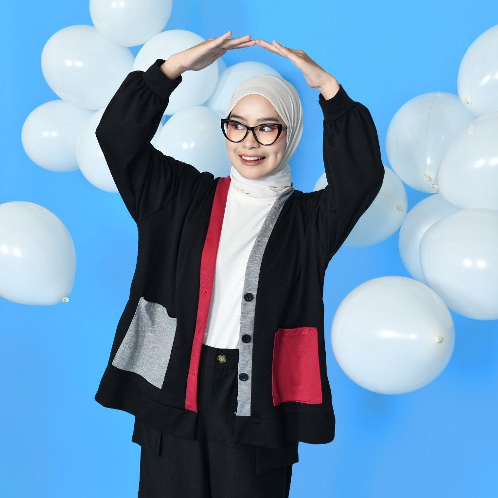 Titaharr - Tita Colorblock Cardi – Outer Kancing – Cardigan Korean Style – Outer Wanita