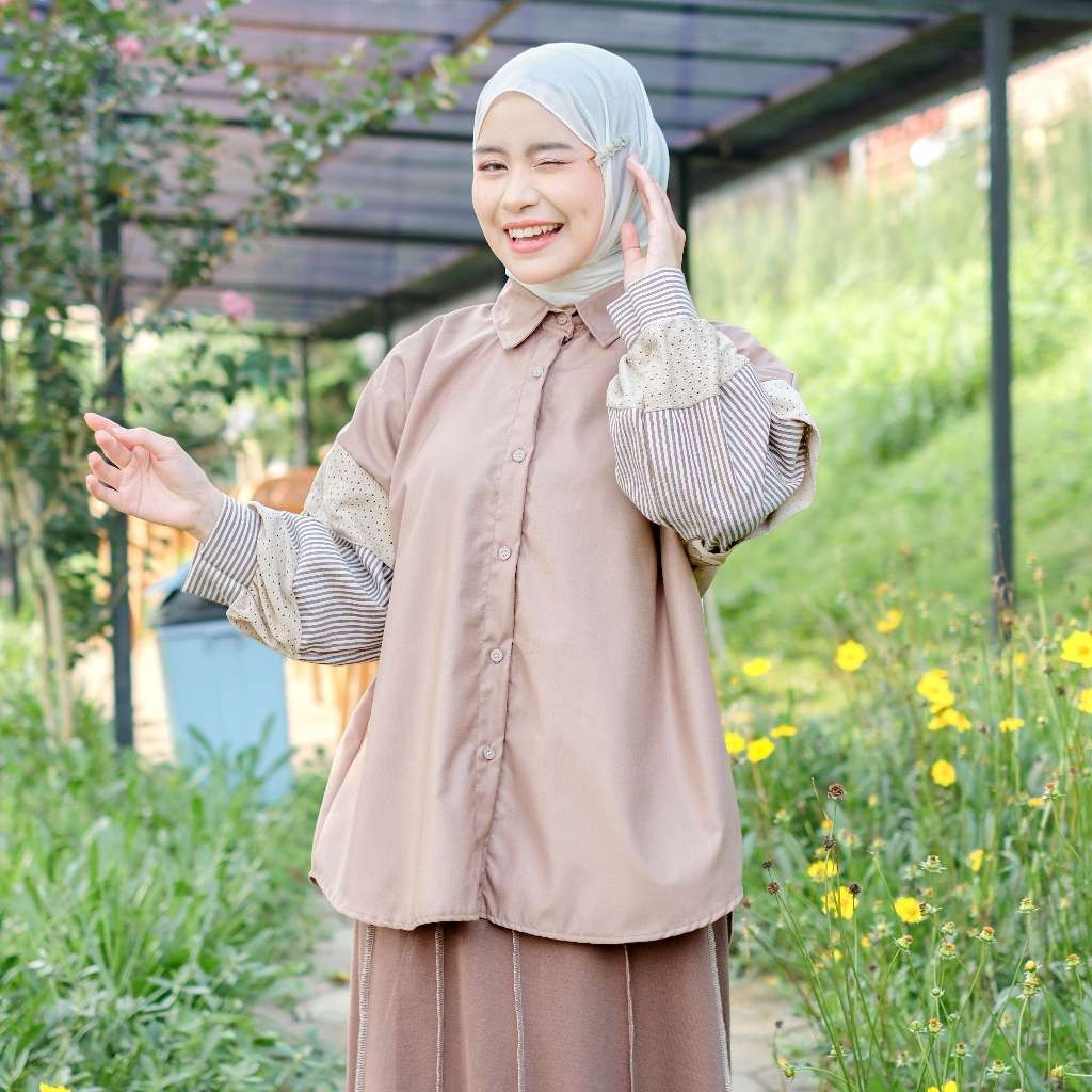 Rocca Kemeja Balon – Kemeja Kerja Wanita – Atasan Lengan Panjang