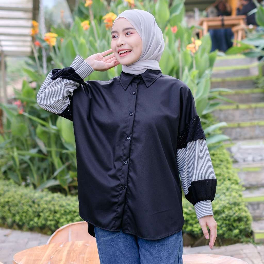 Rocca Kemeja Balon – Kemeja Kerja Wanita – Atasan Lengan Panjang