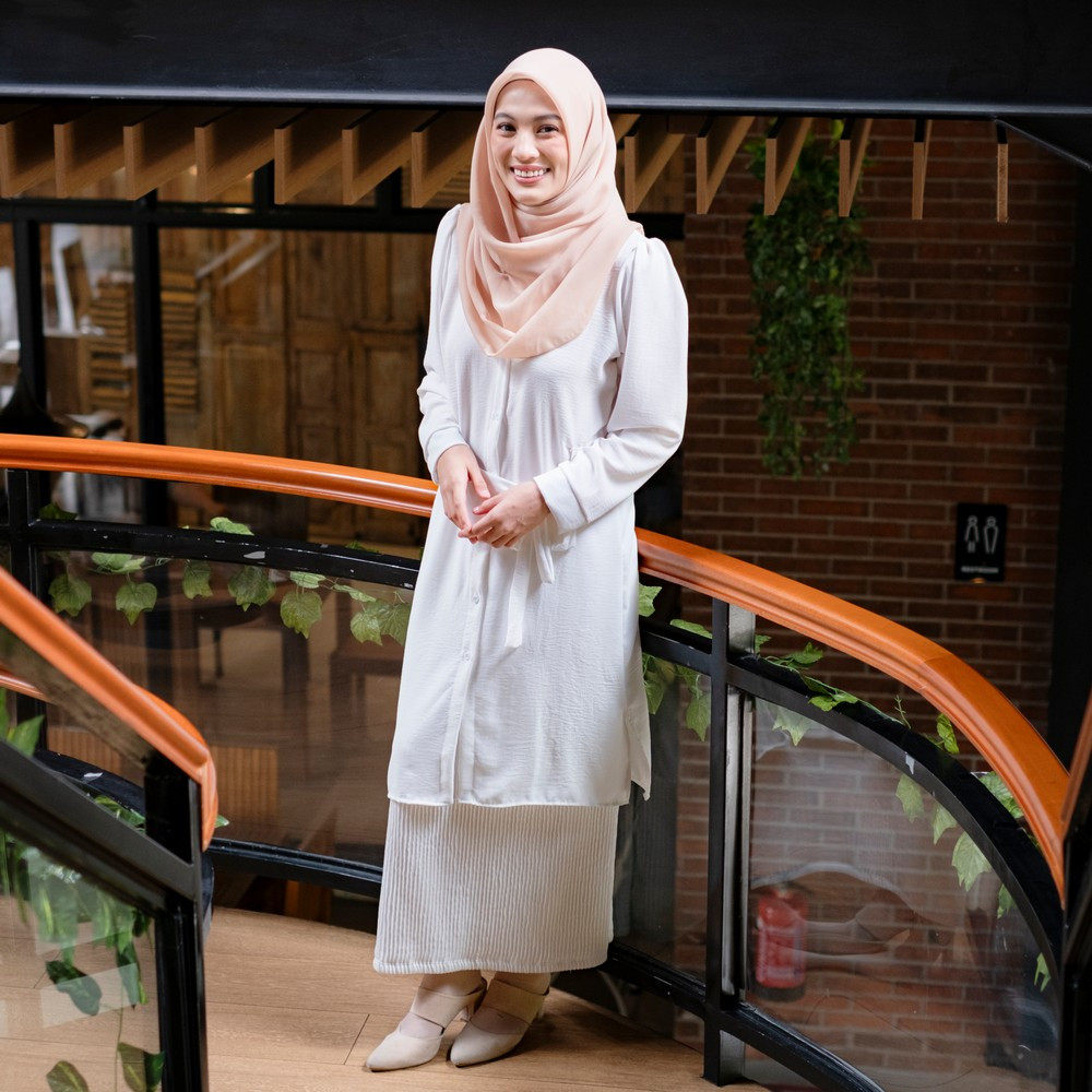 Veona Midi Dress - Kemeja Balloon Panjang - Kemeja Kerja