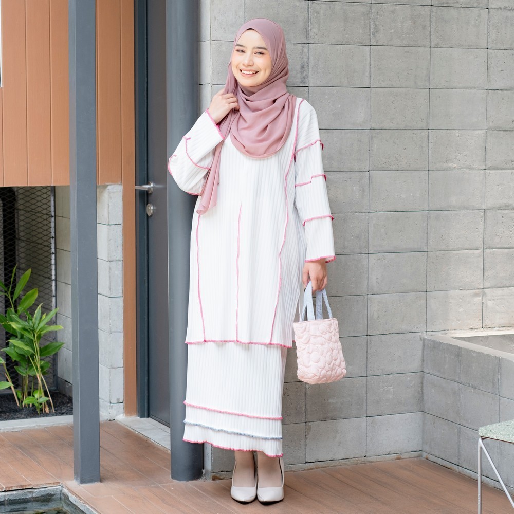 Kanza Playfull Tunik Knit - Atasan Kekinian - Atasan Wanita Knitted - Blouse Panjang