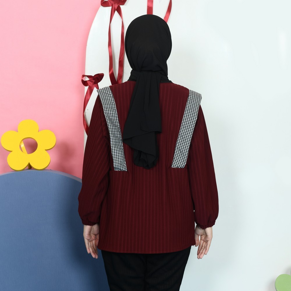 Nima Knit Tops Atasan Muslim Wanita Blouse Coquette Pita Kekinian