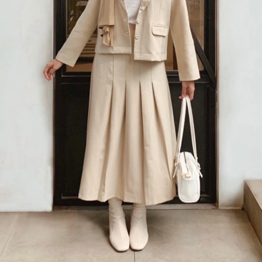 Image of (Hi.PRIMA)  Rok Lipit Minimalis Ankle Skirt - Meira Skirt 