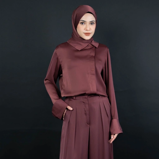 Image of Hi.PRIMA Royal Silk Asymmetric Blouse