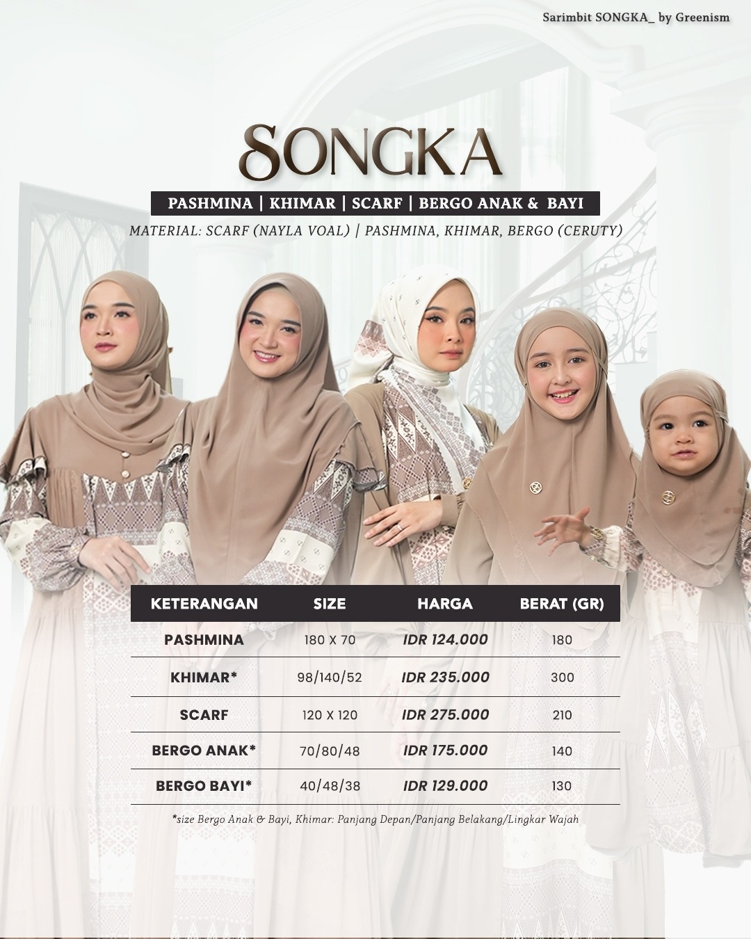 SONGKA BERGO ANAK & BAYI I READY STOCK