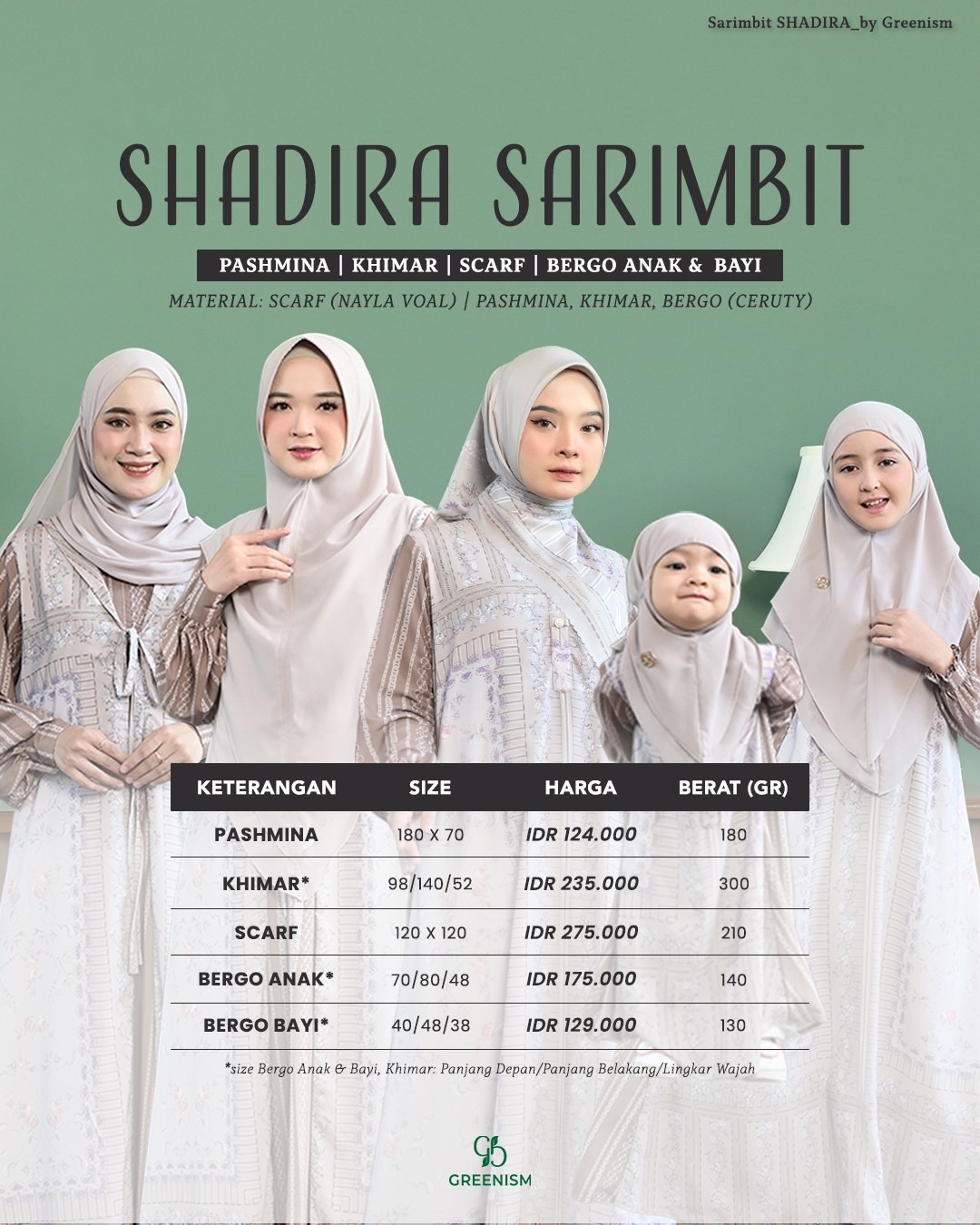 SHADIRA BERGO ANAK & BAYI I READY STOCK