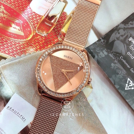 Image of Jam Tangan Wanita Tri Glitz W1142L4 Year-Round Rose Gold Mesh Bracelet Strap