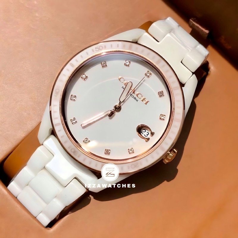 Jam Tangan Wanita Coach Ceramic Strap