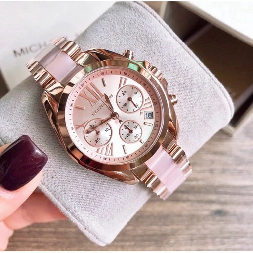 Image of Jam Tangan Wanita MK6066 Pink Blush Kombinasi Rosegold