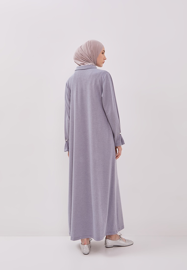 QANNA - Zipped Collar Knit Abaya