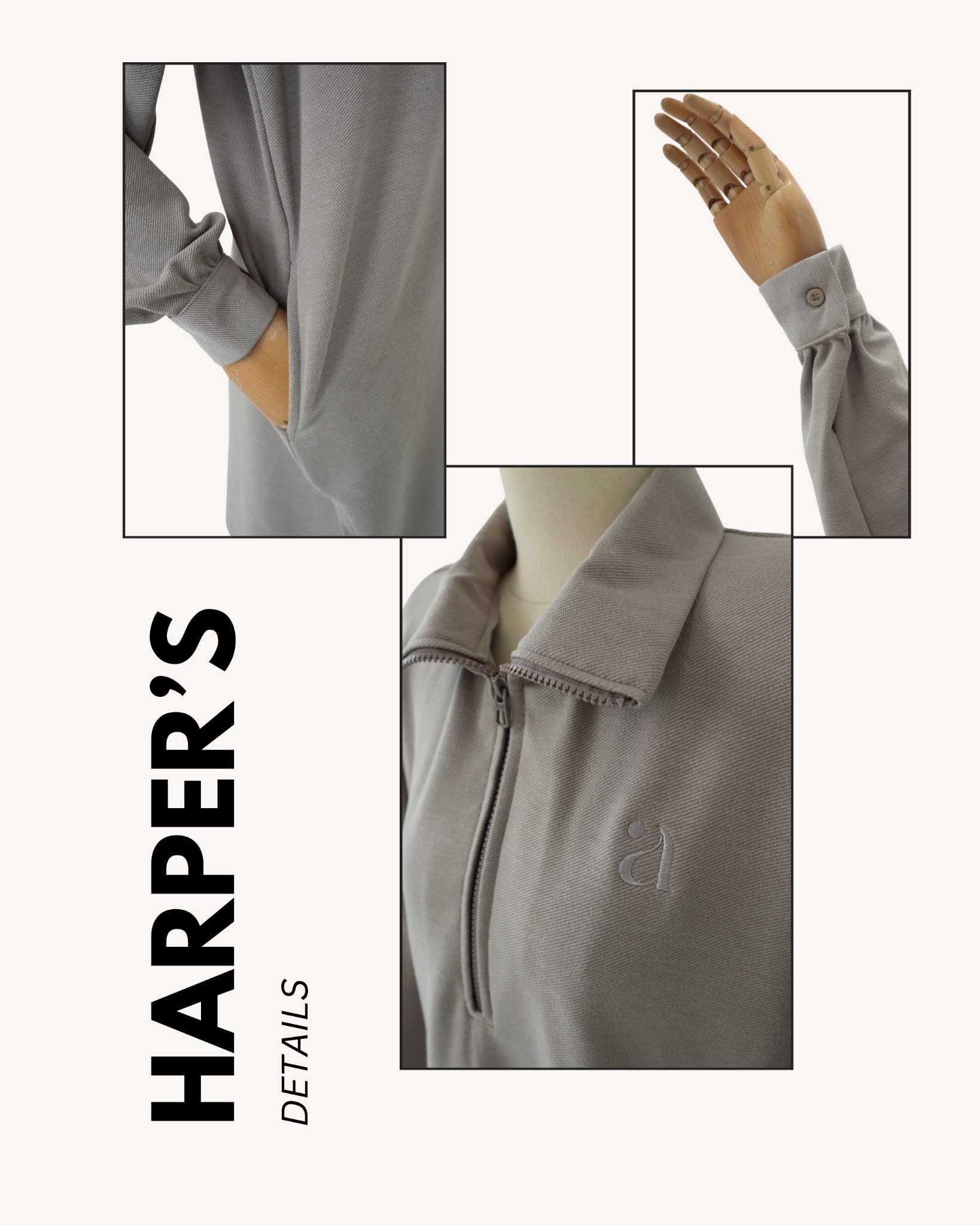  Aaleeyah - Harper Zipped Shirt | Atasan Wanita Tunik Knit Syar'i