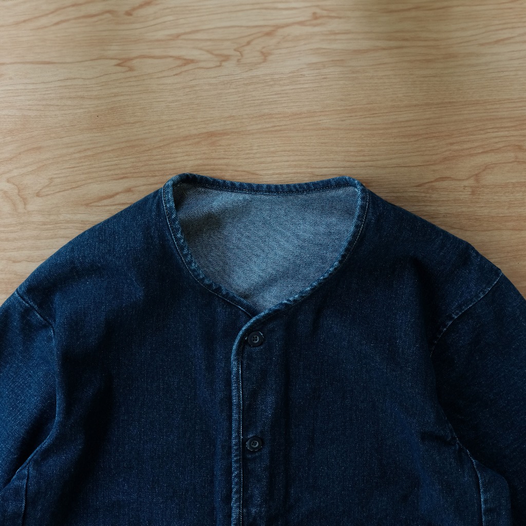 Barklana - Collarless Jacket - Blue Jeans