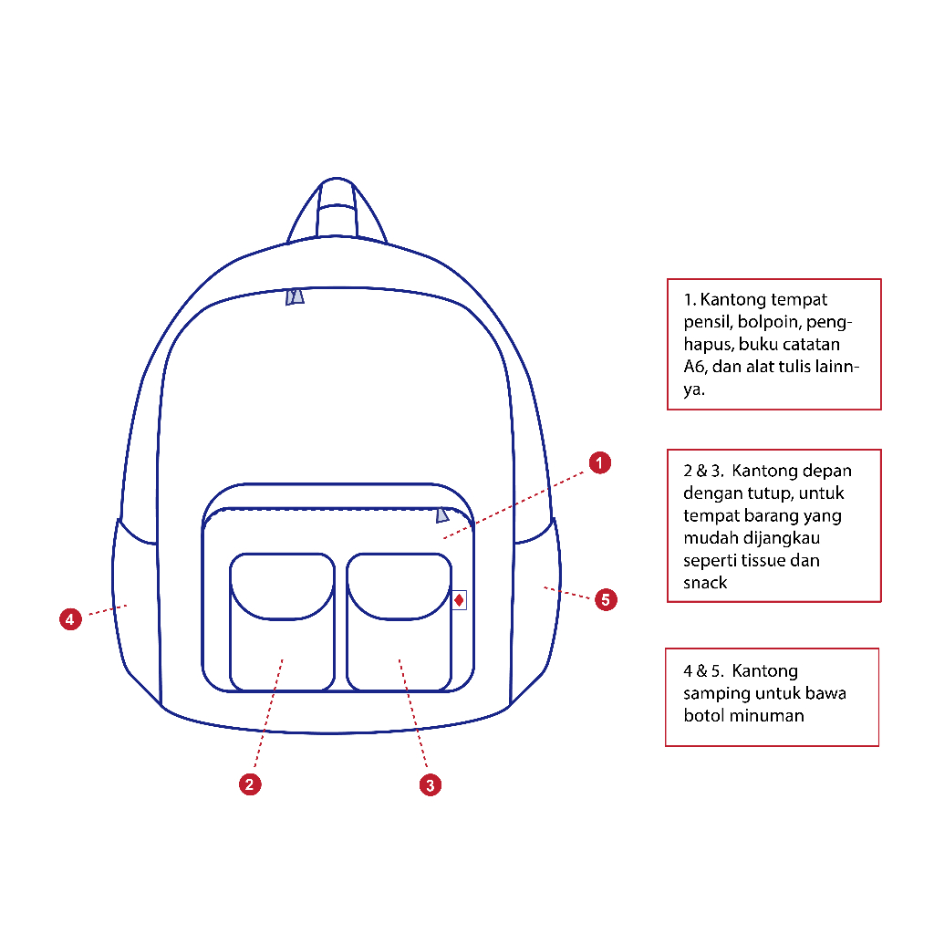 Barklana - School Backpack - Minahasa Dusty Grey