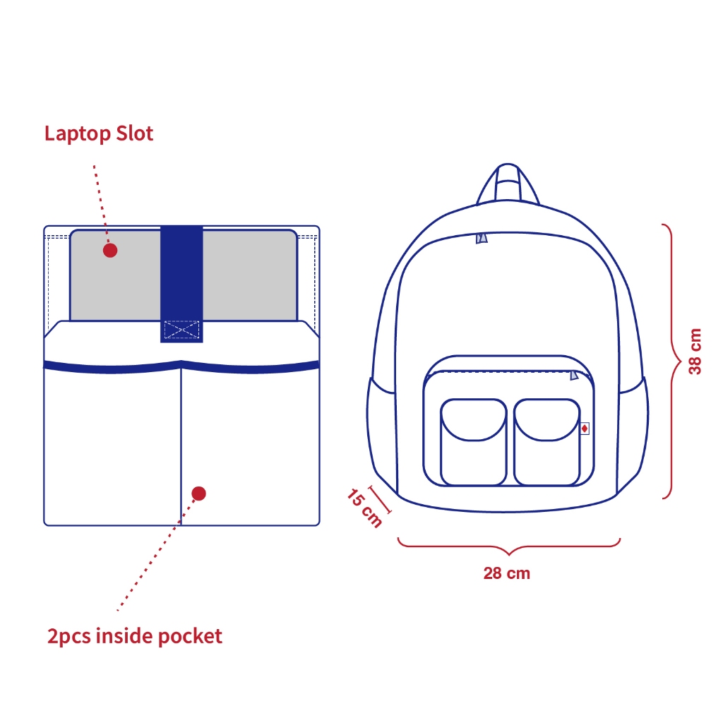 Barklana - School Backpack - Minahasa Navy Dark Green