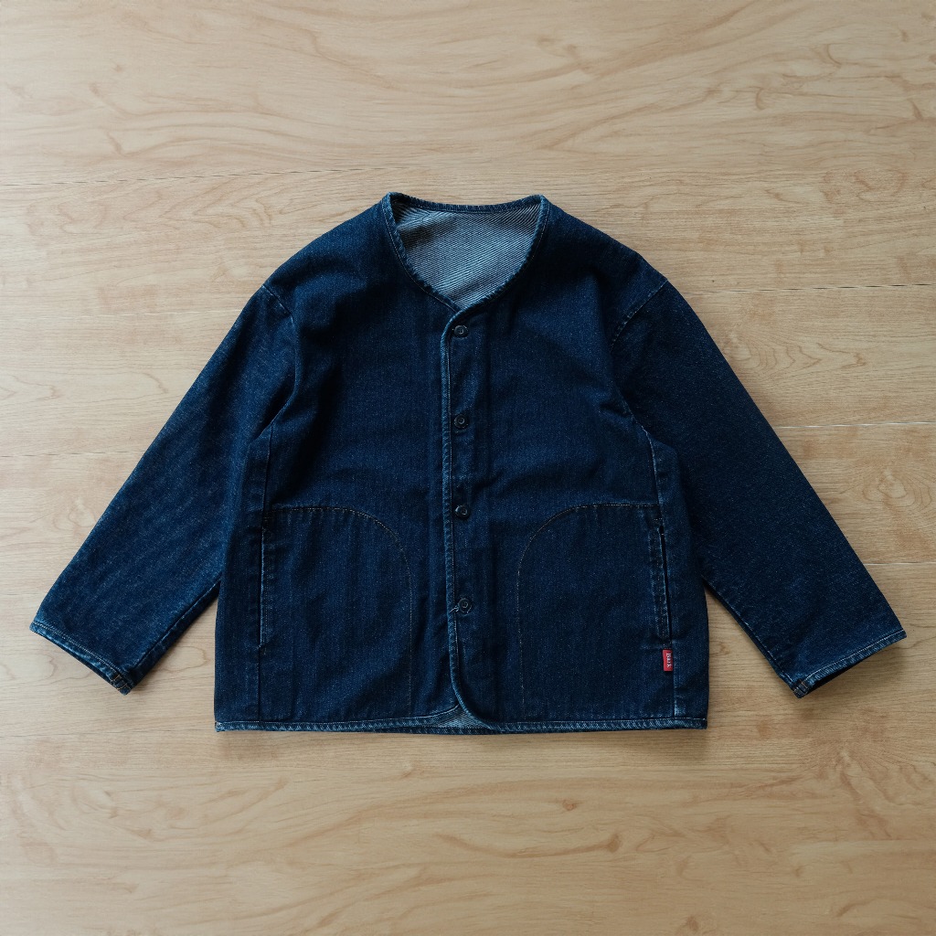 EXTRA SIZE - Barklana - Collarless Jacket - Blue Jeans