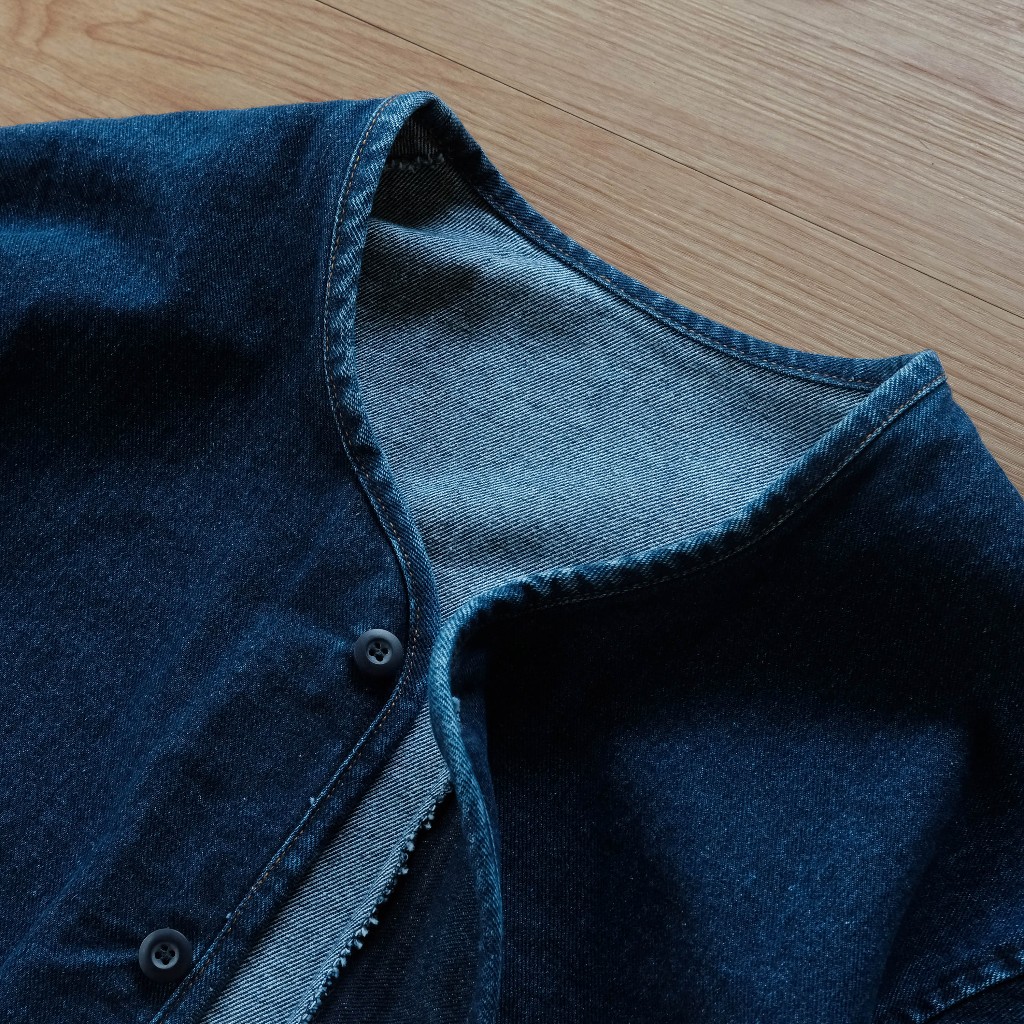 EXTRA SIZE - Barklana - Collarless Jacket - Blue Jeans