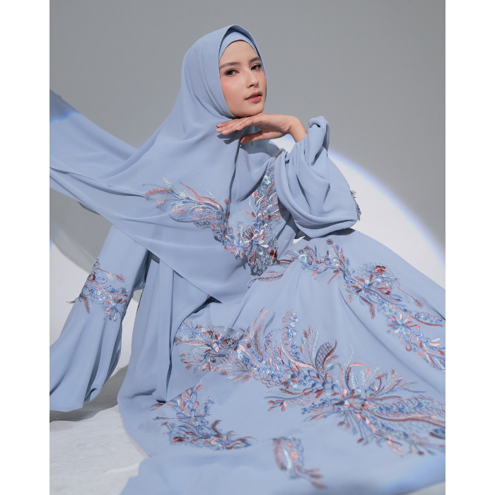 Modest Wear AIKILA : ZAHRA in Steel Blue