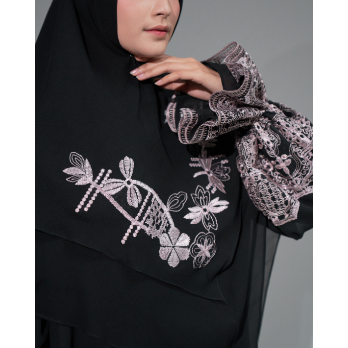 Modest Wear AIKILA : ZAHRA in Black (Teratai)
