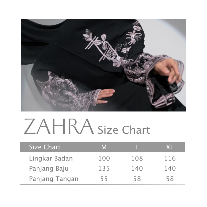Modest Wear AIKILA : ZAHRA in Black (Teratai)